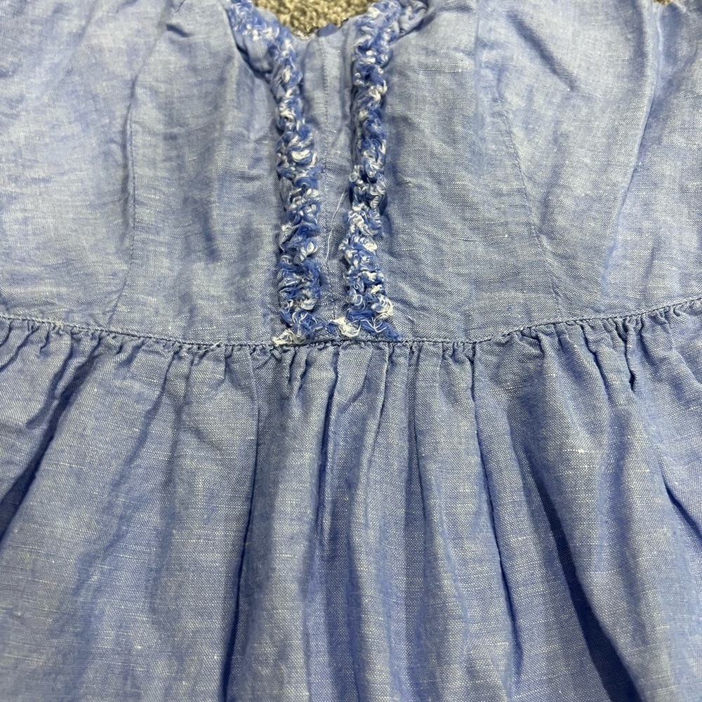 Banana Republic Blue Chambray Linen Cotton Dress Sleeveless Lined Women’s US 6 - Picture 2 of 10